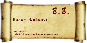 Bozor Barbara névjegykártya